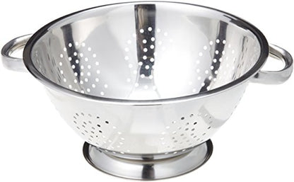 EXCELSTEEL Heavy Duty Stainless Steel Colander 5 Qt | Easy Grip Handles | Self-Draining Base | Mirror Polished | Dishwasher Safe | Pack of 1 - size: 5 Qt (Pack of 1)