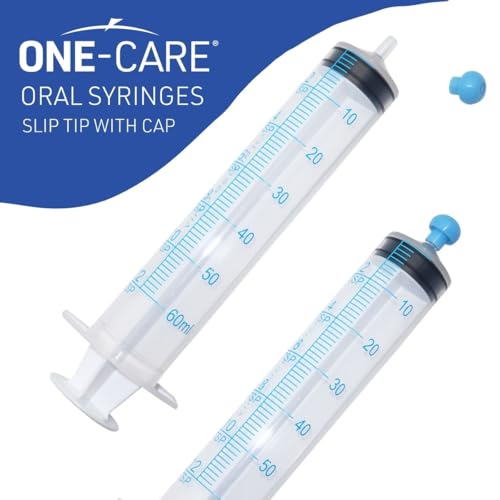ONE-CARE Oral Syringe, 60 mL, Slip Tip, with Cap, 25 Count - size: 60ml