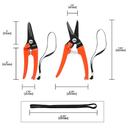 Zenport Q91 Ultra Twig and Hoof Trimming Shears, 7.25-Inch, Orange