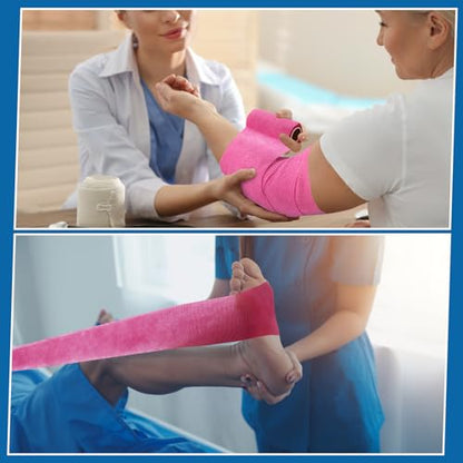 Treela 36 Pcs Self Adherent Bandage 4" X 5 Yard Wrap Breathable - color: Light Color, size: 4" X 5 Yard