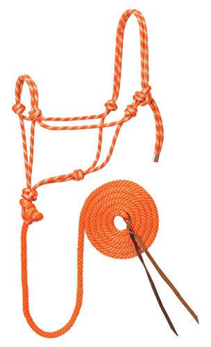 Weaver Leather Diamond Braid Rope Halter and Lead, Orange/Mint