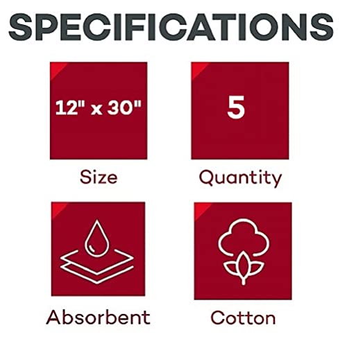 Dealmed Multi-Trauma Dressing - 12" x 30" Sterile Emergency Pad - 5 Count - size: Pack of 5, style: 12" x 30"