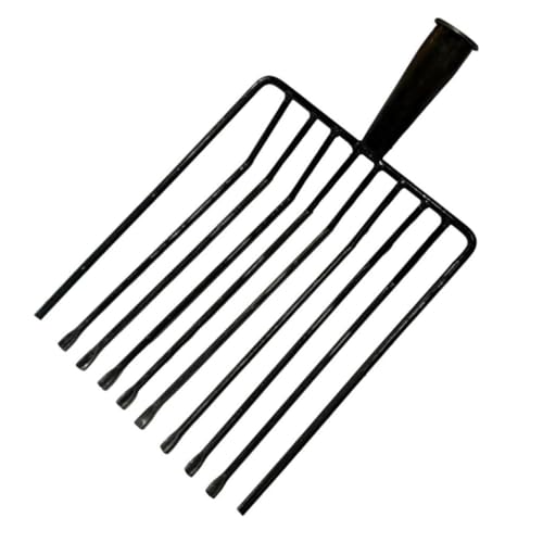 Steel Pitchfork Replacement Head Agricultural Manure Fork Versatile Garden Accessory Stall Shaving Fork for Road Maintenance, 10 Teeth - color: 10 Teeth