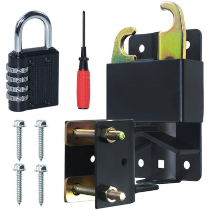 Small Two Way Gate Latch (3"x5") – Heavy Duty Cattle Gate Latch - color: 1 Pack Black Two-Way Gate Latch