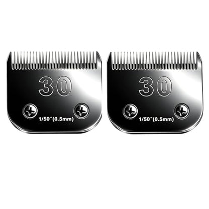 30 Blade Dog Grooming Blades Compatible with Andis/Wahl KM10 Series - color: 2PC 3-3/4FC: 1/2" (13 mm)