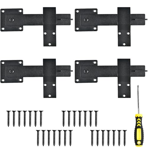 6 Inch Farm Flip Fence Gate Latch, 4 Pcs Heavy Duty Barn Door Latch Lock Hardware Outdoor Rustic Gate Lock for Barn, Shed, Sliding Doors, Cabinet