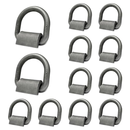 Grandroad auto 12 Pack Weld-On Forged D Ring, Heavy Duty 5/8" D-Ring Trailer Tie Down Anchor with MBS:18,000 lbs for Trailer, Truck Cargo, RV, ATV Tiedowns, Farm Applications and More. - size: 5/8“-12pack