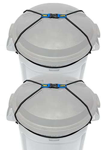(2 Pack) Doggy Dare Trash Can Lock - Large - Fits 40-60 Gallon Trash Cans - Perfect for Dogs, Raccoons, Opossums - Bungee Cord Design Makes Install Simple (Trash Can NOT Included) - size: 2-Pack Large 40-60 Gallon