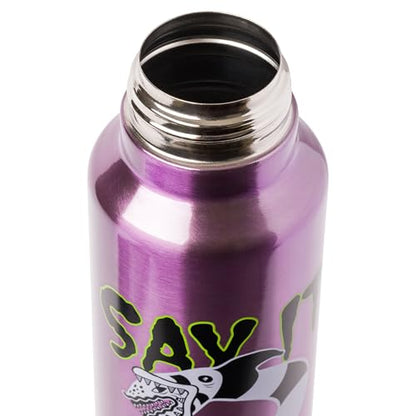 Silver Buffalo Beetlejuice Sandworm, Stainless Steel Water Bottle, 27oz | Say it Three Times, Includes Strap, 0.8 Liters - color: Beetlejuice, size: 27 Ounces