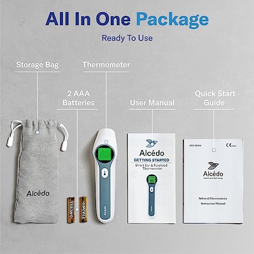 Alcedo Forehead and Ear Thermometer for Adults, Kids, and Baby