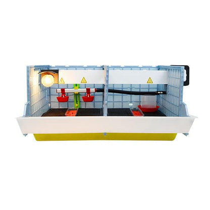 Hatching Time 9.5" Chick Brooders – Stackable or 2-Section Options with Automatic Heating, Modular Design, Easy to Clean, Ideal for Quail, Pheasant, and Baby Chicks (2 Section) - style: 2 Section, 1 Layer