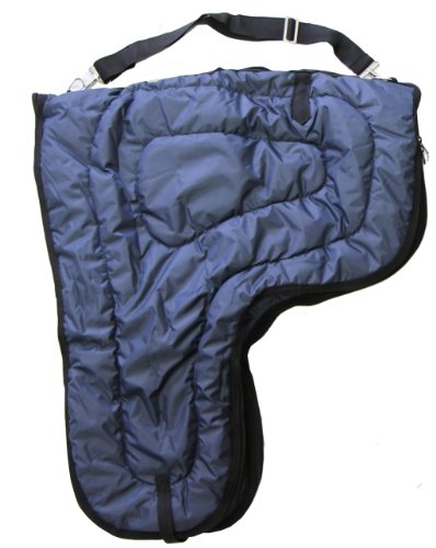 AJ Tack Western Padded Saddle and Bridle Carrier Set - color: Navy Blue