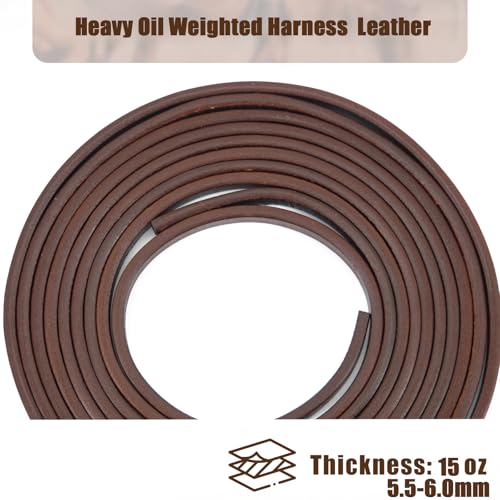 Jeereal Extra Heavy Harness Split Reins, Heavy Oil Weighted,Broken in,1/2" Width Supple Working Tack Western Horse Leather Reins - size: 1/2" x 8'