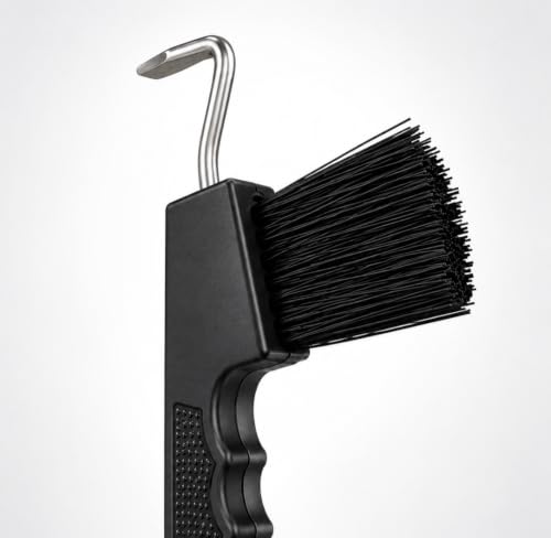 Horse Hoof Pick with Brush, Soft Touch Ergonomic Black Handle, Durable Hoof Cleaning Tool for Horses, Ponies & Farrier Hoof Care