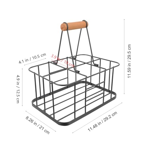 Cabilock Water Bottle Carrier Milk Bottle Holder Wire Metal Doorstep Milk Crate Basket for Farmhouse Kitchen Organizer Holder