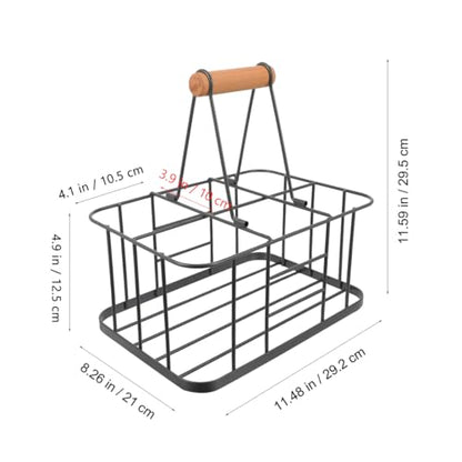 Cabilock Water Bottle Carrier Milk Bottle Holder Wire Metal Doorstep Milk Crate Basket for Farmhouse Kitchen Organizer Holder