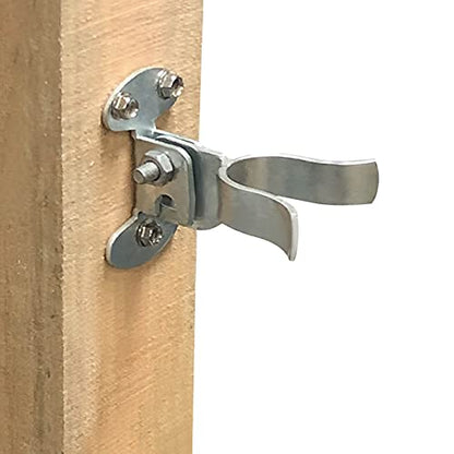 1-3/8" Flat Back Wall Mount Fork Gate Latch - Gate Latch Hardware with Screws or Lag Bolt for Gate Frames, Easily Mounts to Wooden Gate Post or Wall - size: 1-3/8"