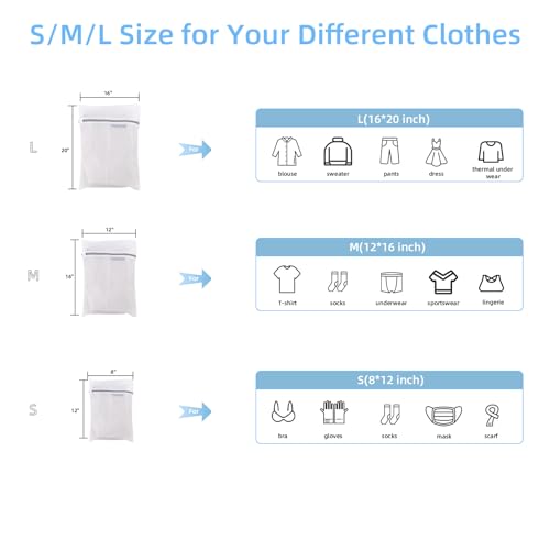 GOGOODA Mesh Laundry Bags for Delicates Durable Protective Wash Bags - size: S,M,L