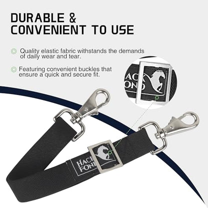 2pcs Horse Blanket Belly Straps Replacement, Elastic Belly Straps | Horse Blanket Sheet Stretchy Straps, Elastic Belly Straps w/ Double Swivel Snaps, Adjustable Length from 14 to 22 Inch Black - size: Belly Straps