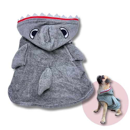 Pet Custom Dog Custom Cat Custom Hoodie, Sporty Look, Funny Gift, Halloween Holiday (Shark with Hat, Medium) - color: Shark with Hat, size: Medium