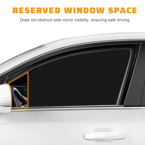 4 PCS Car Side Window Sun Shades, Heat Insulation Auto Windows Shades Privacy Protection Curtain with Magnets, UV Rays Blocker Window Cover for Most Vehicles, Car Accessories (Black) - color: Black