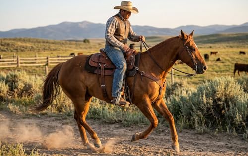 CHALLENGER Horse Saddle Stirrups Western Wide Rawhide Covered Angled Roper Saddle 51174W
