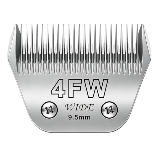 BILLAR® 4FW Dog Grooming Wide Blade,Detachable Pet Dog Grooming Blades,Compatible with Andis,Oster A5,Wahl km10 Clippers.Cutting Length 3/8 in(9.5mm) - size: 4FW