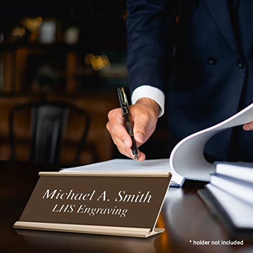 Custom Engraved Office Door Name Plate & Desk Signs, Brown, 2x4 - color: B25 - Brown & White Lettering, size: 2in x 4in (5.1cm x 10.1cm)