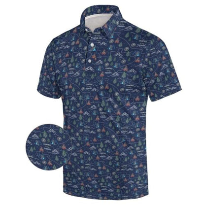 Men‘s Golf Shirt Funny Polo Shirts Short Sleeve Golf Polo Shirts Gifts Print Shirts - color: 618style-26-poa-1, size: Medium