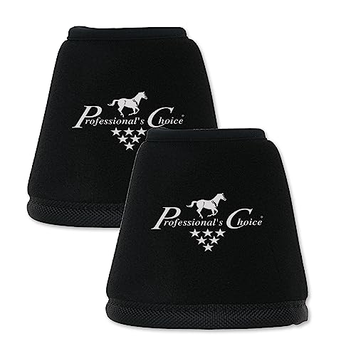 Professional's Choice Quick-Wrap Bell Boots | Ultimate in Hoof and Soft Tissue Protection | 360 Degree Wrap | Small, Medium, Large - color: Black, size: Small