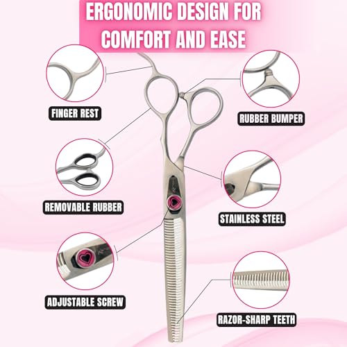 Kenchii Love Dog Grooming Shears, 46 Tooth Thinner - size: 46 Tooth Thinner
