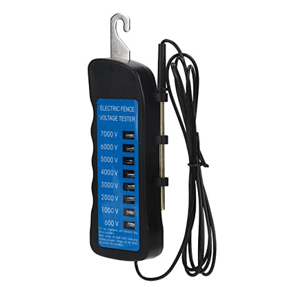Generic Multi Light Electric Fence Tester Voltage Detector with 8 Neon Lights 600 7000V Range for Farm Garden Livestock Pet Enclosure