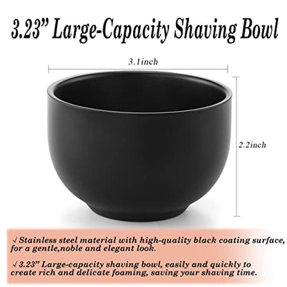 CCbeauty Mens Shaving Brush and Bowl Set, 4-in-1 Bristle Shave Brushes Kit with Stainless Steel Shaving Bowl & Soap Mug, Safety Razor Stand, Birthday Dad Gifts Set for Men, Black Soap 3.5Oz - color: 2# Black Soap