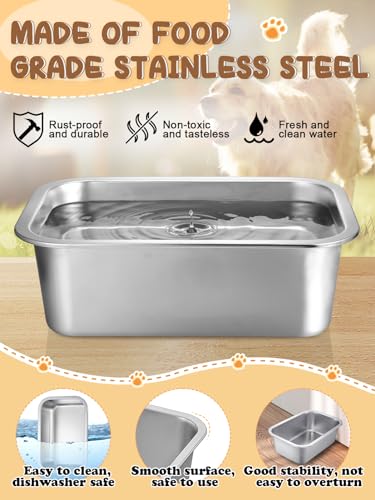 MEWTOGO 1.5 Gallons Large Capacity Food Grade Stainless Steel Dog Bowls - size: 1.5 Gal
