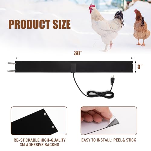 Glooglitter Thermostat Chicken Waterer Heater Self-Regulating Heating Bucket Belt for 2-5Gal Bucket with 6ft Power Cord for Freezing Winter Thermostat Chicken Water Insulation(Classic 2set) - style: Classic 2set