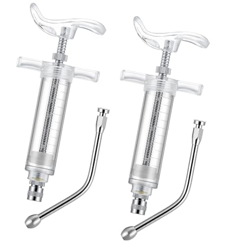 Threlaco 30ml 2 Pcs Drench Gun for Goats, Sheep & Cattle, Clear - color: Clear, size: 30ml