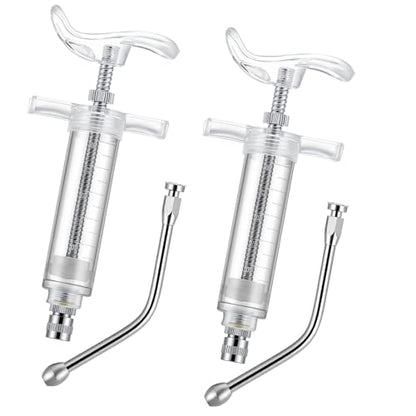Threlaco 30ml 2 Pcs Drench Gun for Goats, Sheep & Cattle, Clear - color: Clear, size: 30ml