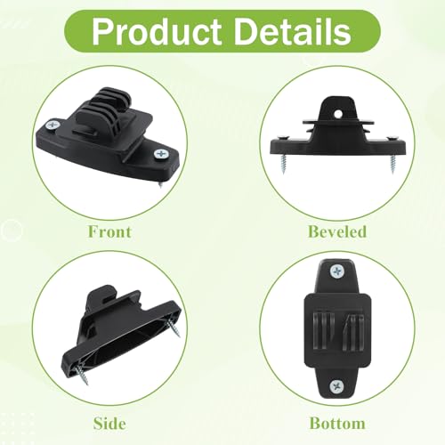 10 Pack Wooden Post Claw Insulators, Electric Wire Fence Insulators Electric Fence Accessories, Nail Wood T Post Nail on Insulator for Farm Heavy Duty Fencing Wire Polywire, Black