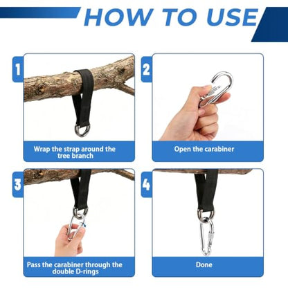 2 PCS Tree Swing Straps Hanging Kit with 2 Carabiners, 29cm / 0.95FT Length Tree Swing Hanging Straps Kit Perfect for Tree Swing Hammocks Punching Bag Gym Bar Chair Seat Outdoor - size: 0.95ft 2PCS