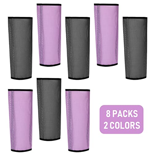 Jexine 8 Pcs Mesh Fly Boots for Horse - color: Dark Gray, Light Purple