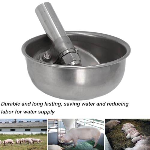 Automatic Pig Waterer, Stainless Steel Livestock Water Feeder with Special Valve System for Pigs Goats Sheep Dogs Cows (Small Size) - size: Small Size