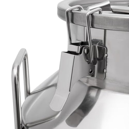 LOYALHEARTDY 30L/7.93Gal Milk Can with Faucet, Stainless Steel Milk Transport Cans Wine Pail Bucket Tote Jug Pot Oil Liquid Storage Barrel with 2 Handles Milk Container with Lid for Grain Wine Liquid - color: 30l-7.93gal With Faucet