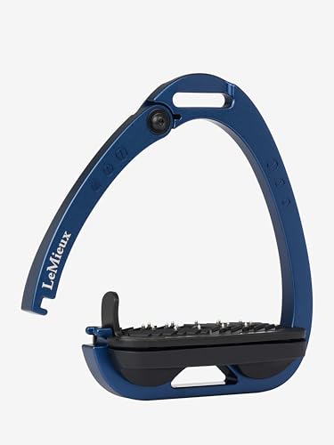 LeMieux Vector Control Stirrup - New Generation - Spring Loaded Hinged Arm - Cross Track Grip Surface - color: Navy