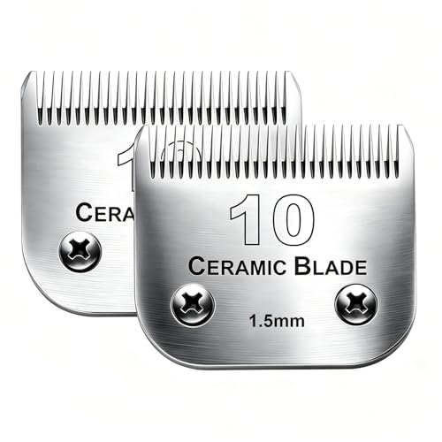 2PC 10 Blade Dog Grooming Clipper Blades Compatible with Andis Dog Clipper - color: 2pc 10:1/16''(1.5mm)