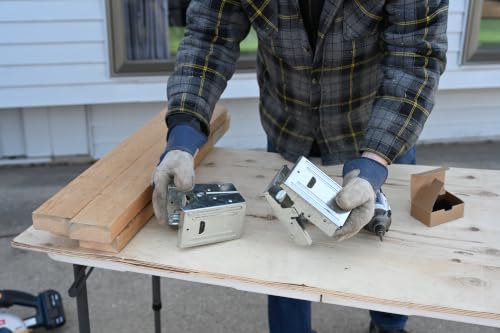 Century Drill & Tool 72990 Saw Horse Brackets | 400lbs weight capacity, Rust-resistant coating, Galvanized metal brackets, For use with standard 2x4 lumber - size: Set of 2