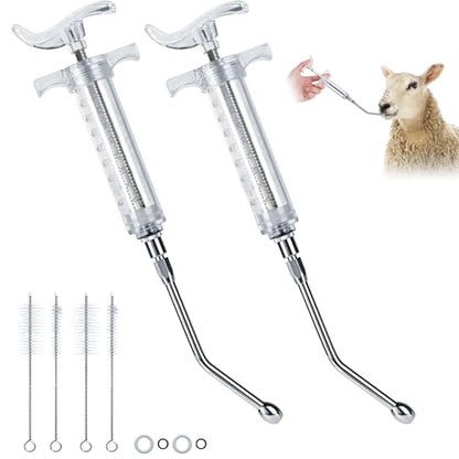 2 Pack Goat Drench Syringe, 50 mL Drench Gun for Goats - style: 50ml