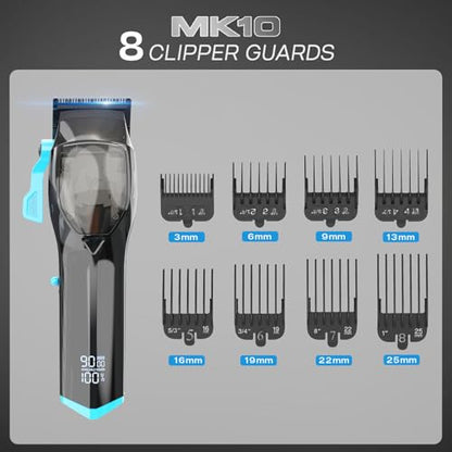 HUMMINGBIRD MK10 Pro Series Cordless Hair Clippers – 9,000 RPM Brushless Motor, DLC Blade, USB-C Rechargeable, Super Torque, Professional Barber Clippers, Haircut Kit, Includes Barber Cape & Comb