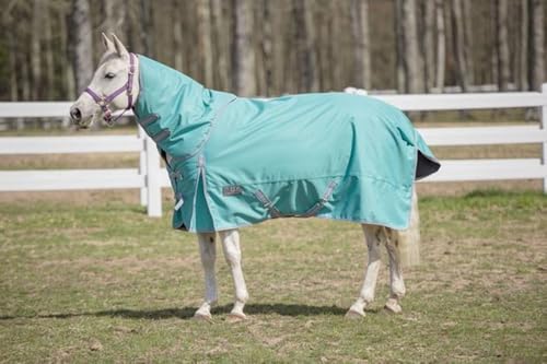 TuffRider 1200 D Comfy Winter Medium Weight Ripstop Turnout Blanket w/Detachable Neck- 200 GSM - color: Royal, size: 81