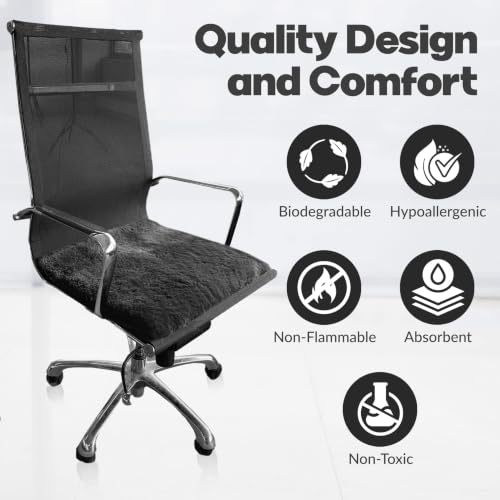 Natural Medical Sheepskin Pad, Non-Slip Back, Charcoal, 17 x 17 in, 2 Pack - color: Charcoal Grey, size: 17x17 Inch (Pack of 2)