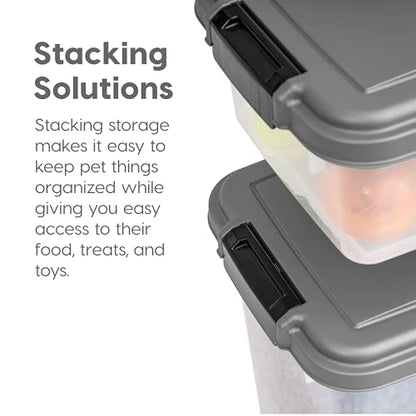 IRIS USA Dog Food Storage Container, Up to 30+11 lbs, Dark Gray - color: Dark Gray